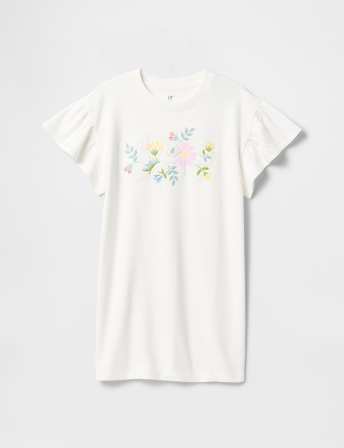 Kids Vintage Soft Flutter-Sleeve Sweatshirt Dress