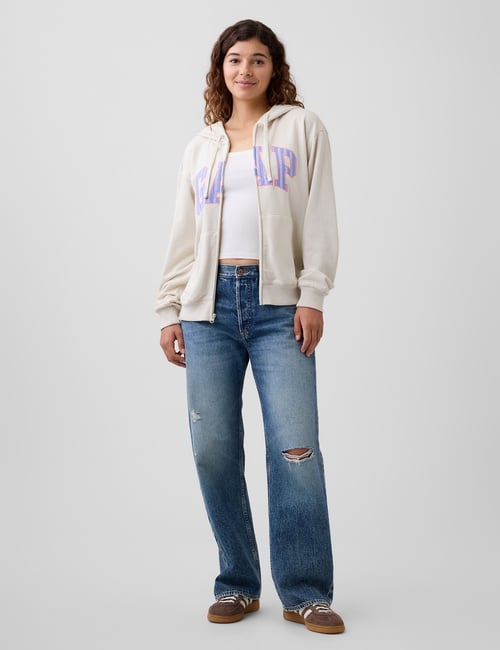 Relaxed Gap Logo Zip Hoodie