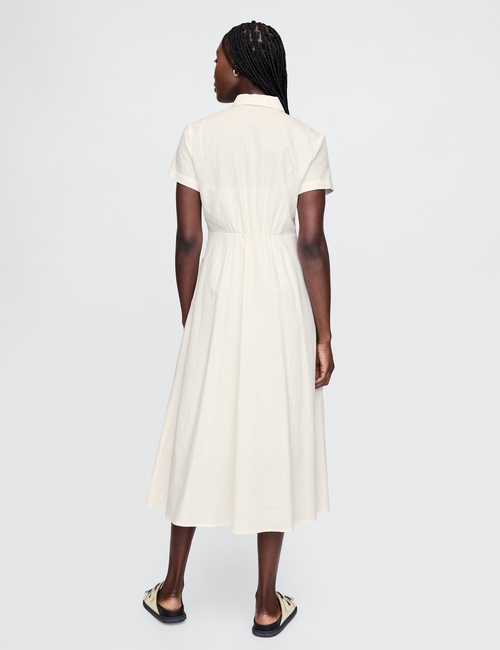 Linen-Blend Maxi Shirtdress