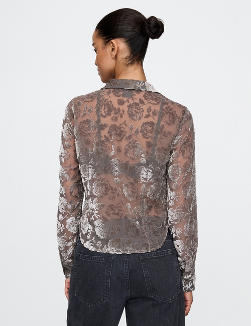 Cropped Velvet Shirt