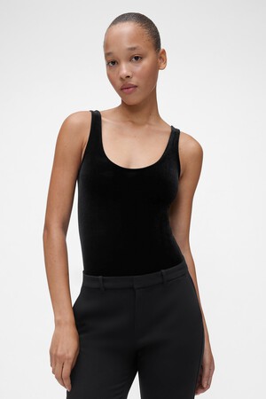 GAP STUDIO VELVET SCOOP NECK BODYSUIT