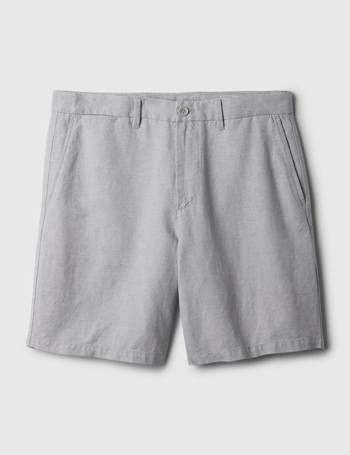 8" Linen-Cotton Shorts