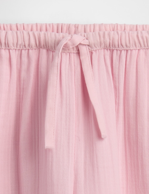 Kids Cotton Gauze Wide-Leg Pants