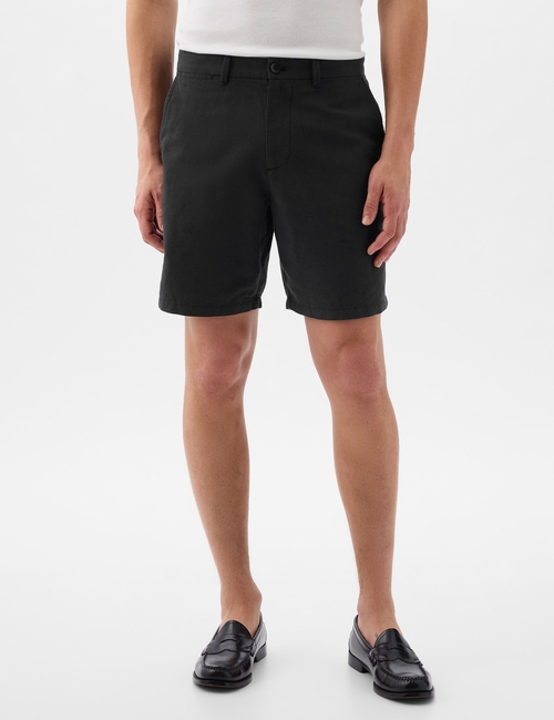 8" Linen-Cotton Shorts