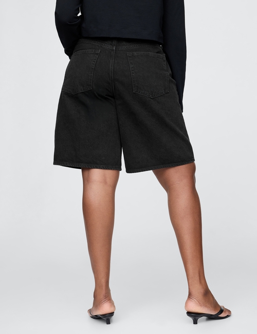 11"  Mid Rise Longline Denim Shorts