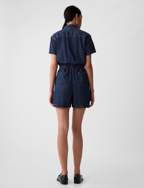 SS UTILITY ROMPER - MED JAFFREY DENIM