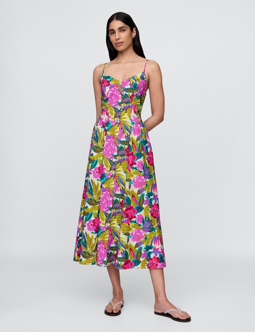 Floral V-Neck Midi Dress