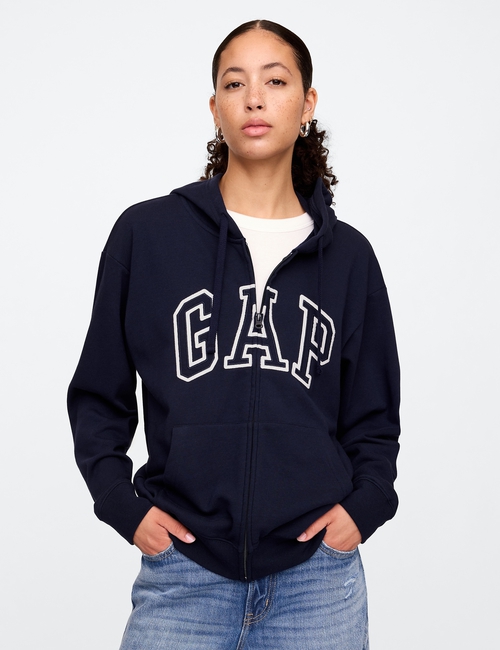 Relaxed Gap Logo Zip Hoodie