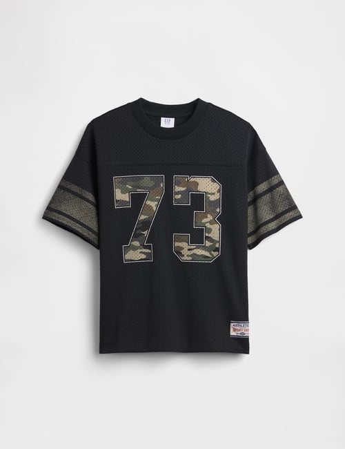 Kids Mesh Oversized Graphic Jersey T-Shirt