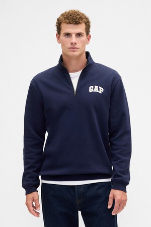 Relaxed Gap Logo Quarter-Zip Sweatshirt