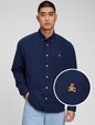 LS SOLID EMBROIDERY OXFORD OVERSHIRT