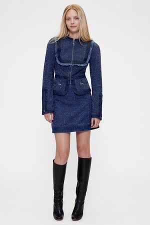 GapStudio Denim Tweed Fringe Jacket