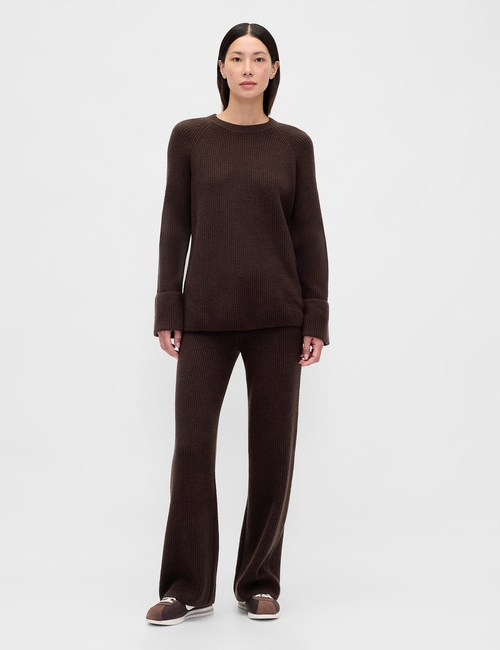 CashSoft Shaker-Stitch Boyfriend Sweater