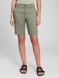 9" High Rise Twill Bermuda Shorts