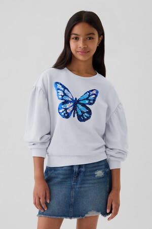 Kids Relaxed Flippy-Sequin Graphic Sweatshirt