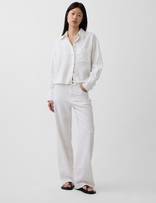 Linen-Cotton Oversized Shirt