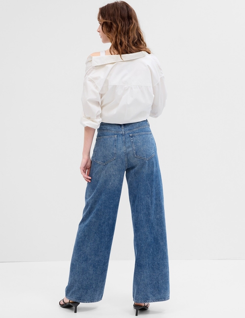 High Rise Wide-Leg Jeans with Washwell