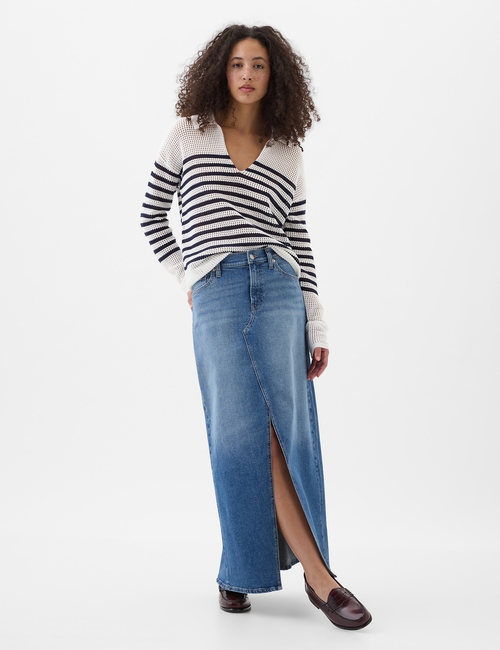 Denim Maxi Skirt