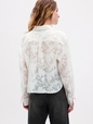 Sheer Floral Cropped Shirt