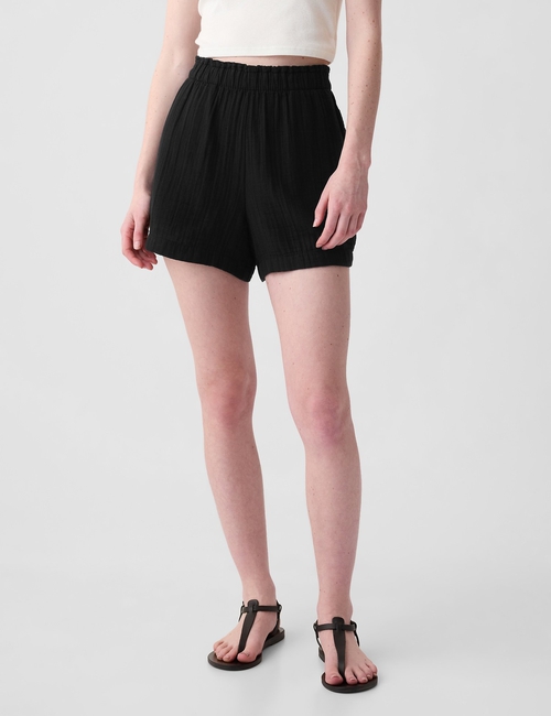 Crinkle Gauze Pull-On Shorts