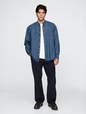 Collarless Denim Big Shirt
