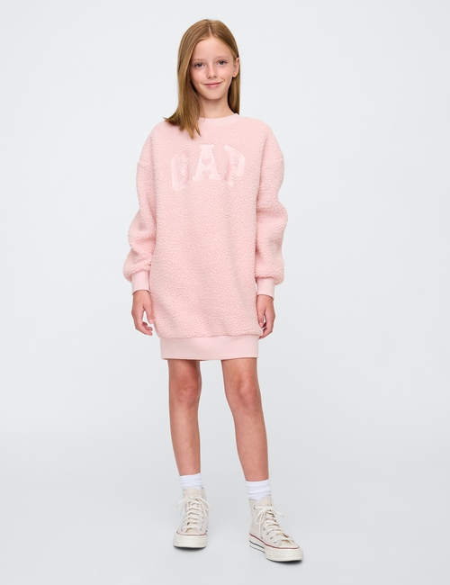 Kids Gap Logo Sherpa Sweatshirt Dress