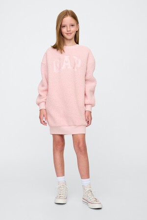 Kids Gap Logo Sherpa Sweatshirt Dress