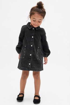 Baby & Toddler Denim Studded Pocket Dress