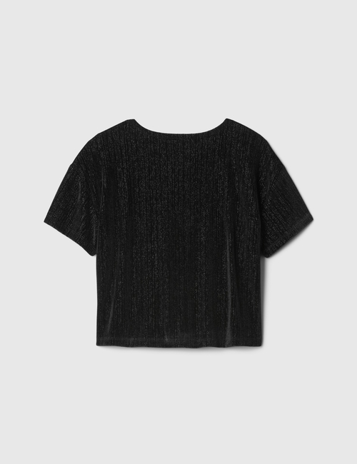 Kids Relaxed Velvet Twist-Hem Top