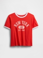 Shrunken Graphic Ringer T-Shirt