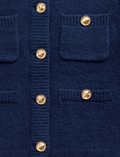 GAP STUDIO CROPPED GOLD BUTTON JACKET CARDIGAN