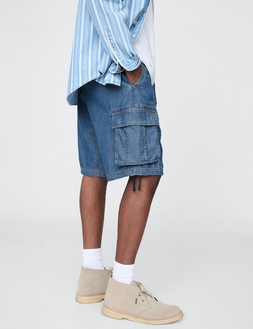 11" Baggy Denim Cargo Shorts