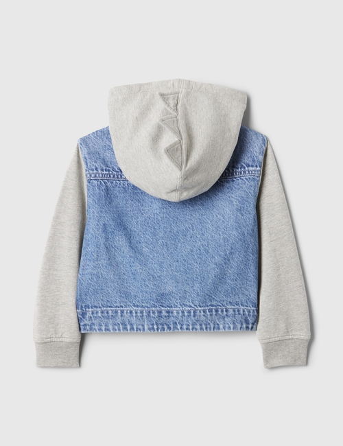 babyGap Dino Varsity Denim Hoodie Jacket