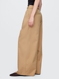 High Rise Twill Pleated Wide-Leg Khakis
