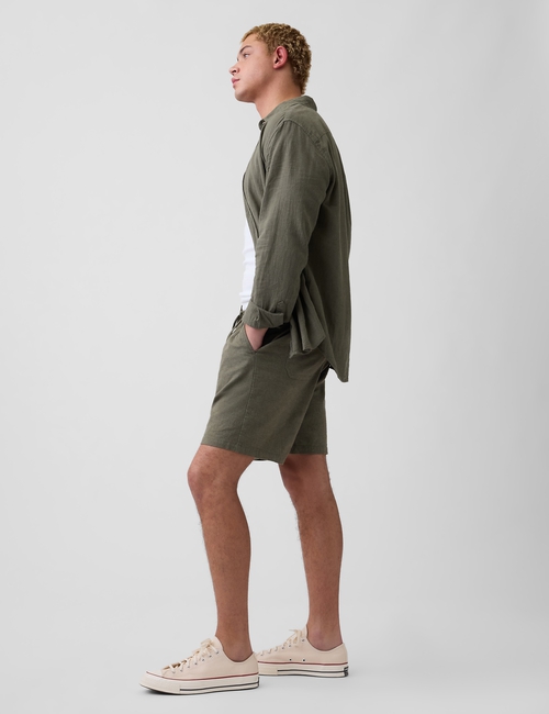 7" Linen-Blend Easy Shorts