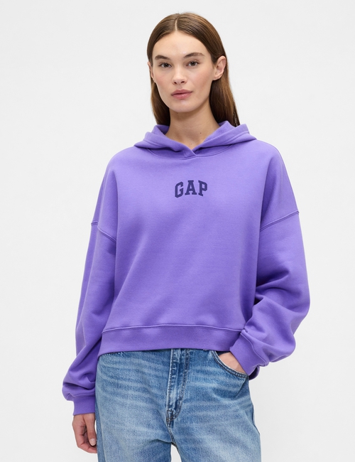 Relaxed Gap Mini-Logo Cropped Hoodie