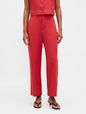 Linen-Blend Relaxed Straight Ankle Pants