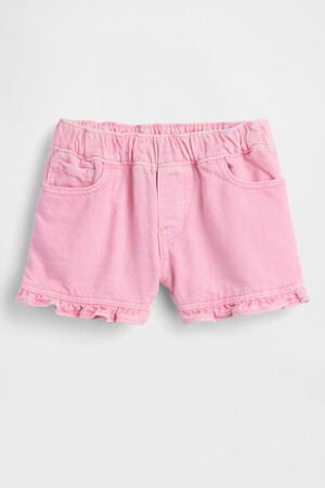 ULTRASOFT DENIM STRIDE SHORT - PINK RUFFLE HEM