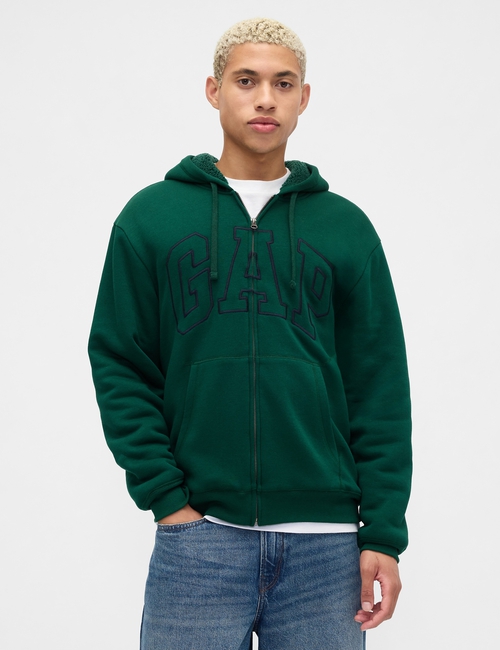 Relaxed Gap Logo Sherpa-Lined Zip Hoodie
