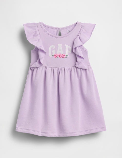 Baby & Toddler French Terry Ruffle Logo Dress