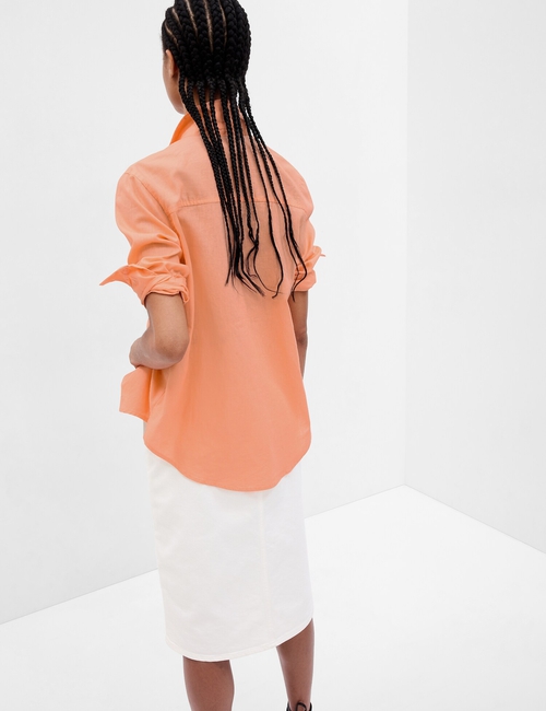Linen-Blend Easy Shirt