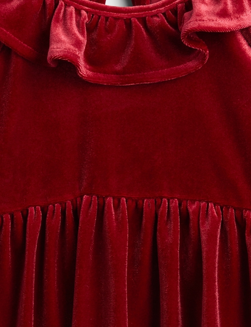 Baby & Toddler Velour Ruffle Collar Dress