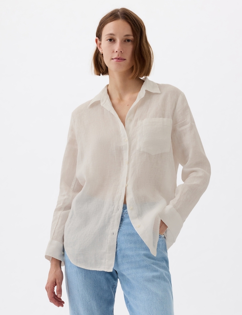 100% Linen Boyfriend Shirt