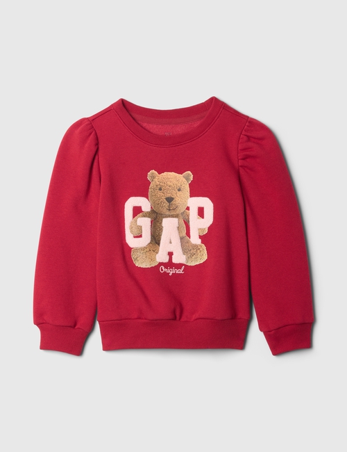 babyGap Vintage Soft Puff Sleeve Bear Logo Sweatshirt