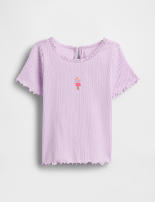 Baby & Toddler Embroidered Ice Cream Rib T-Shirt