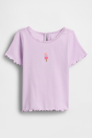 Baby & Toddler Embroidered Ice Cream Rib T-Shirt