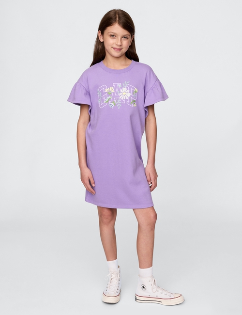 Kids Vintage Soft Flutter-Sleeve Sweatshirt Dress