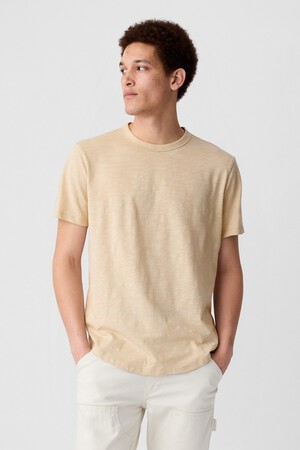 Lived-In Curved-Hem T-Shirt
