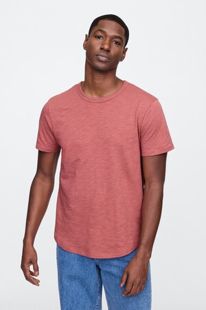 Lived-In Curved Hem Crewneck T-Shirt