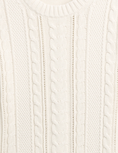 Cable-Knit Crewneck Sweater